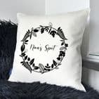 Personalised Wreath And Name Cushion
